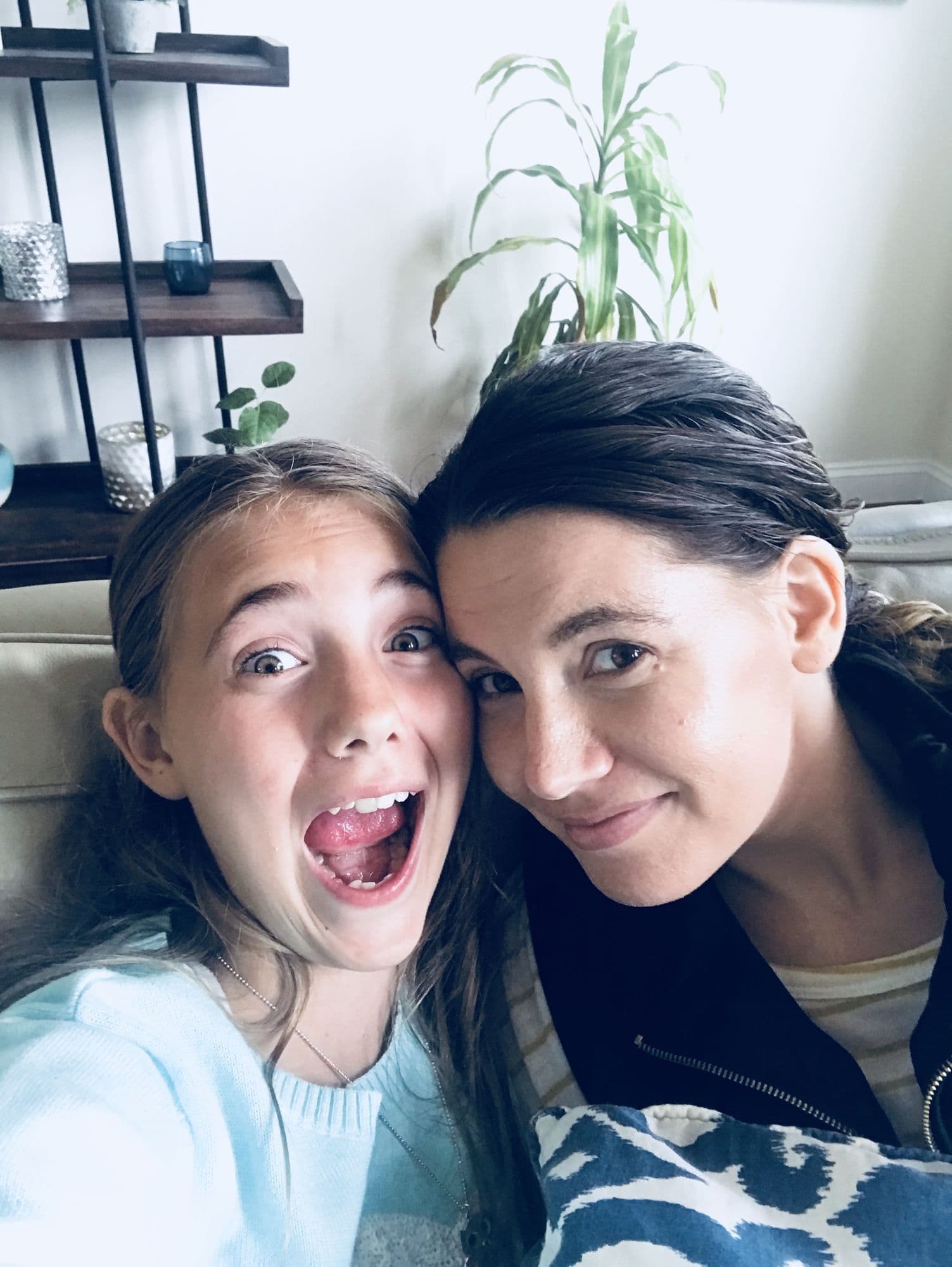 Girl and woman taking a selfie