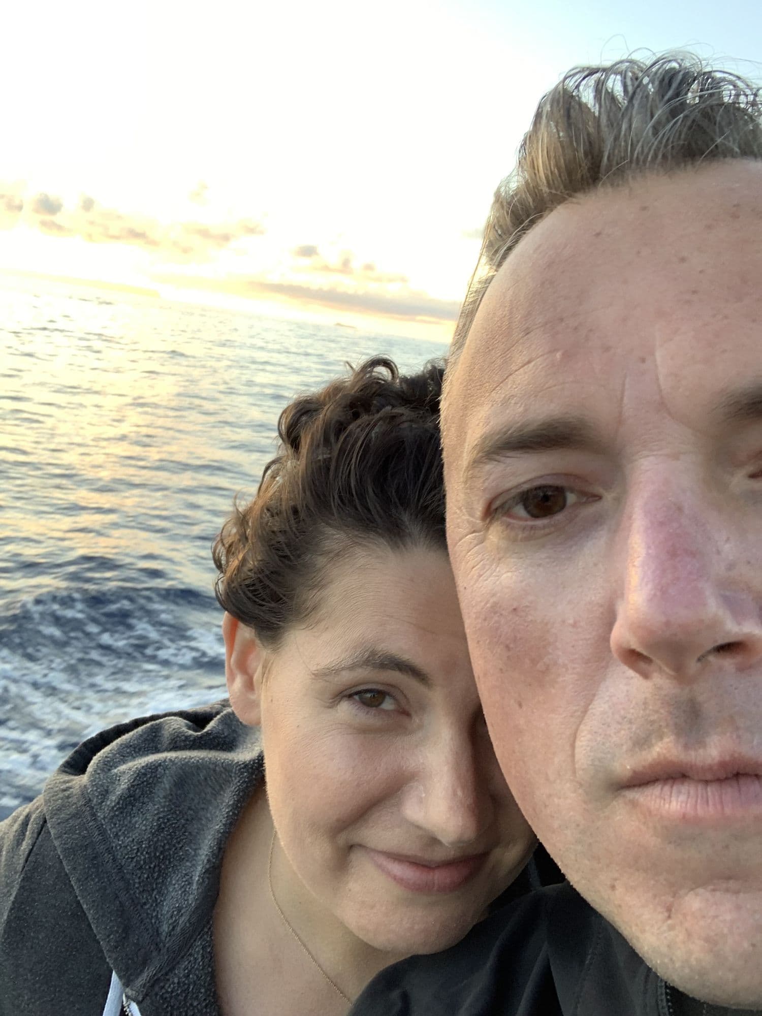 Couple close-up on a boat