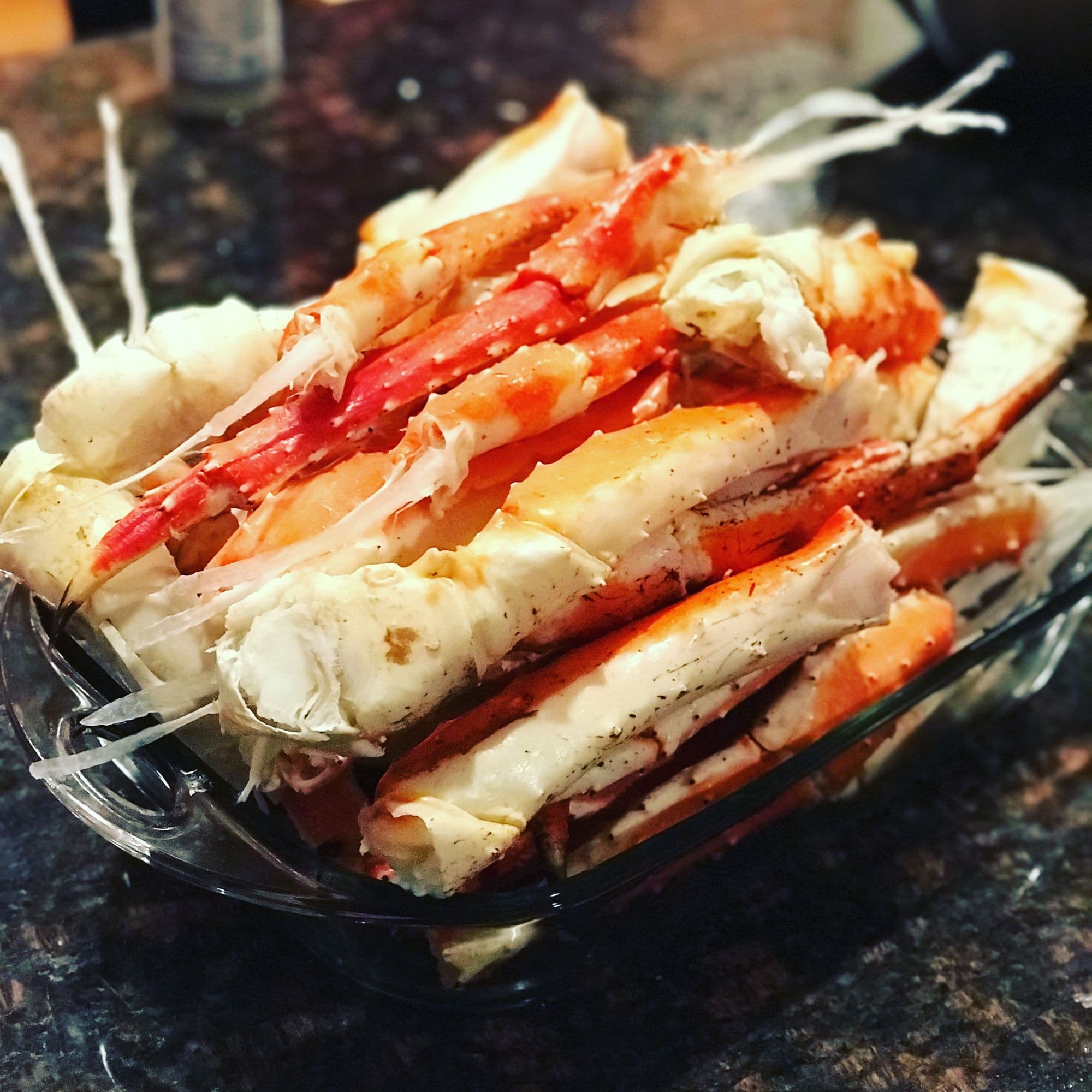 Plate of crab legs at a restaurant