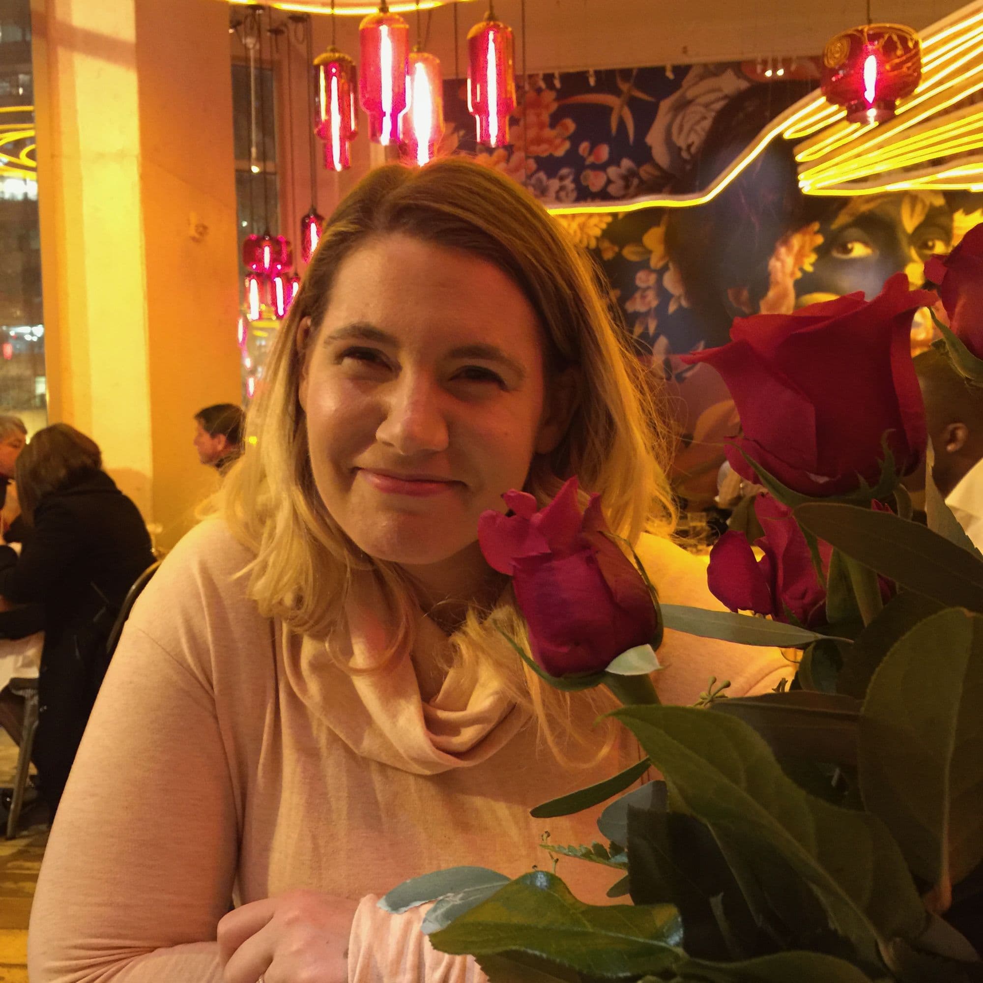 Woman holding a rose